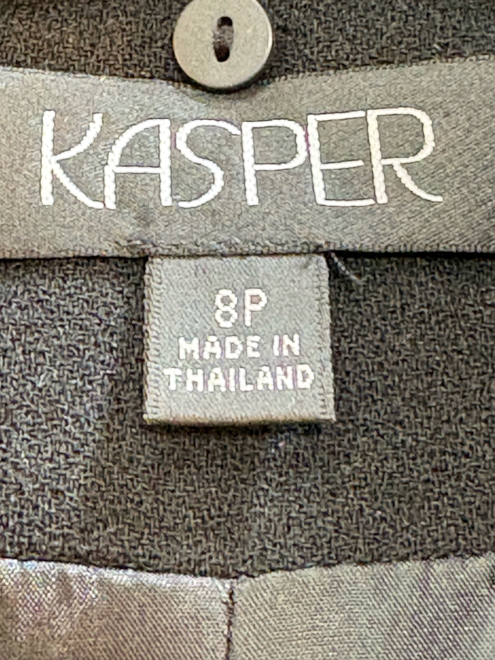 Kasper Vintage 100% Wool Blazer Black Career Jacket Size 8P - Picture 6 of 7